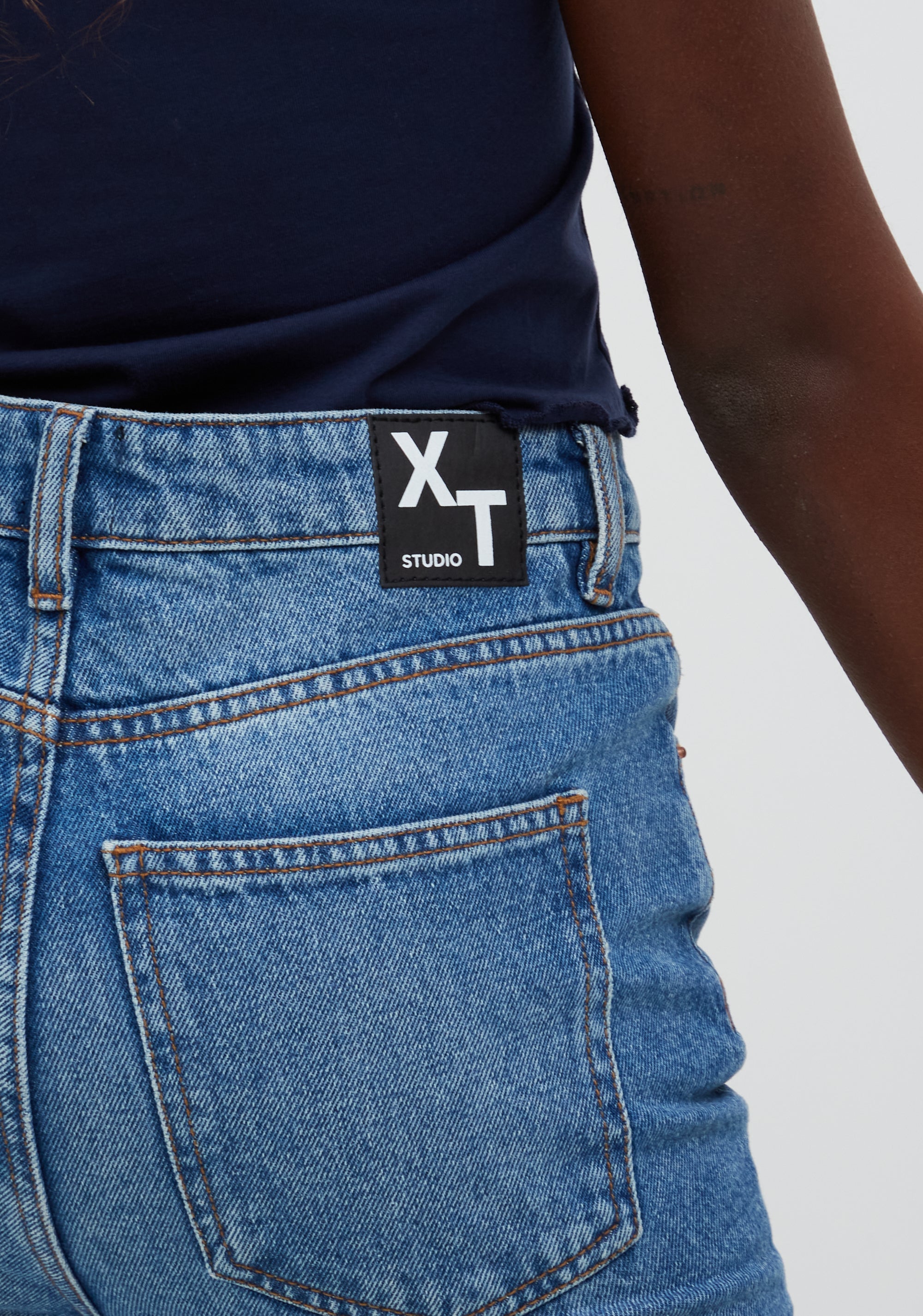 Jeans bootcut in denim con lavaggio medio XT-STUDIO X123SV2002D41902-257-3