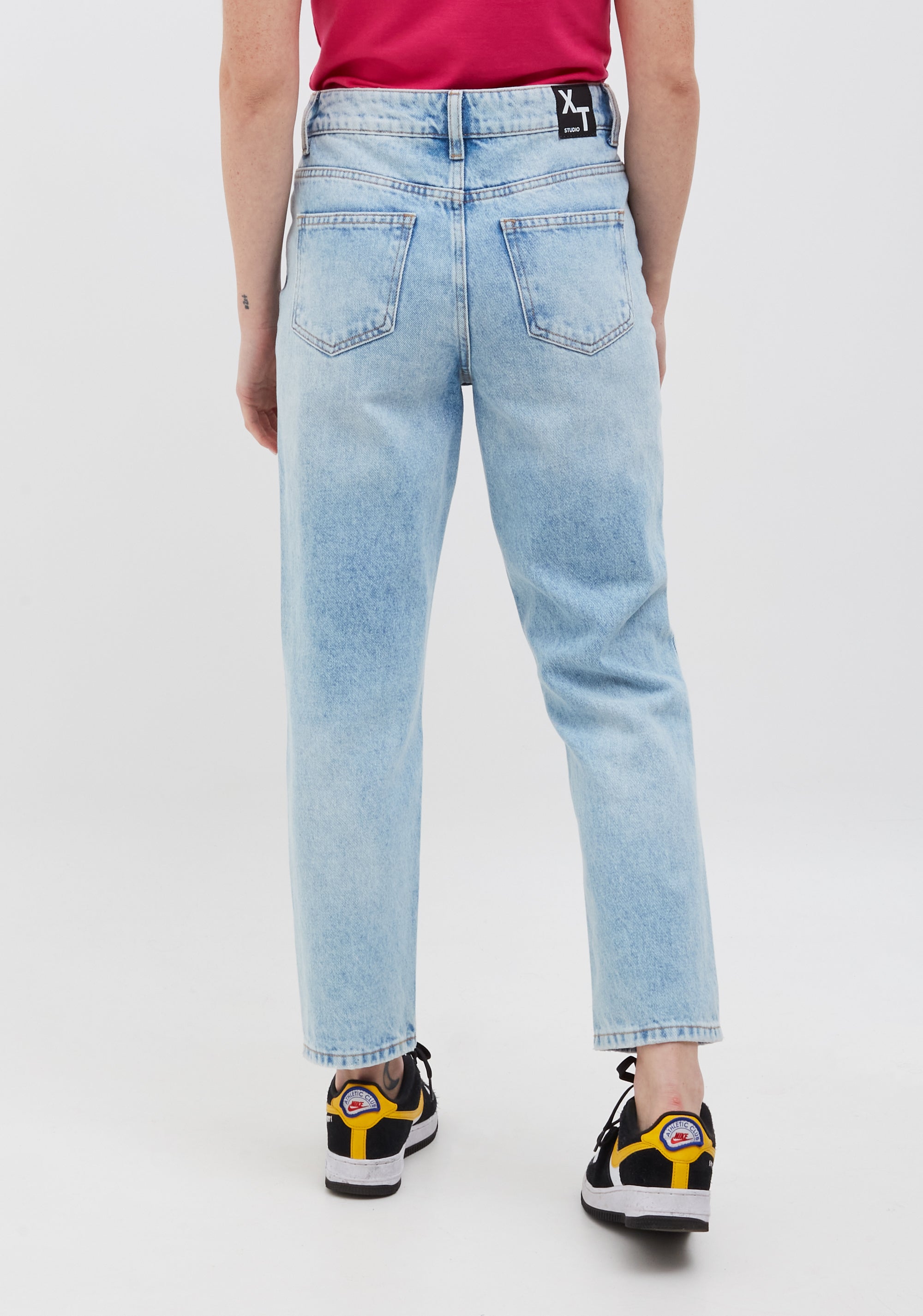 Jeans wide leg cropped in denim con lavaggio bleached XT-STUDIO X123SV2001D41903-062-3