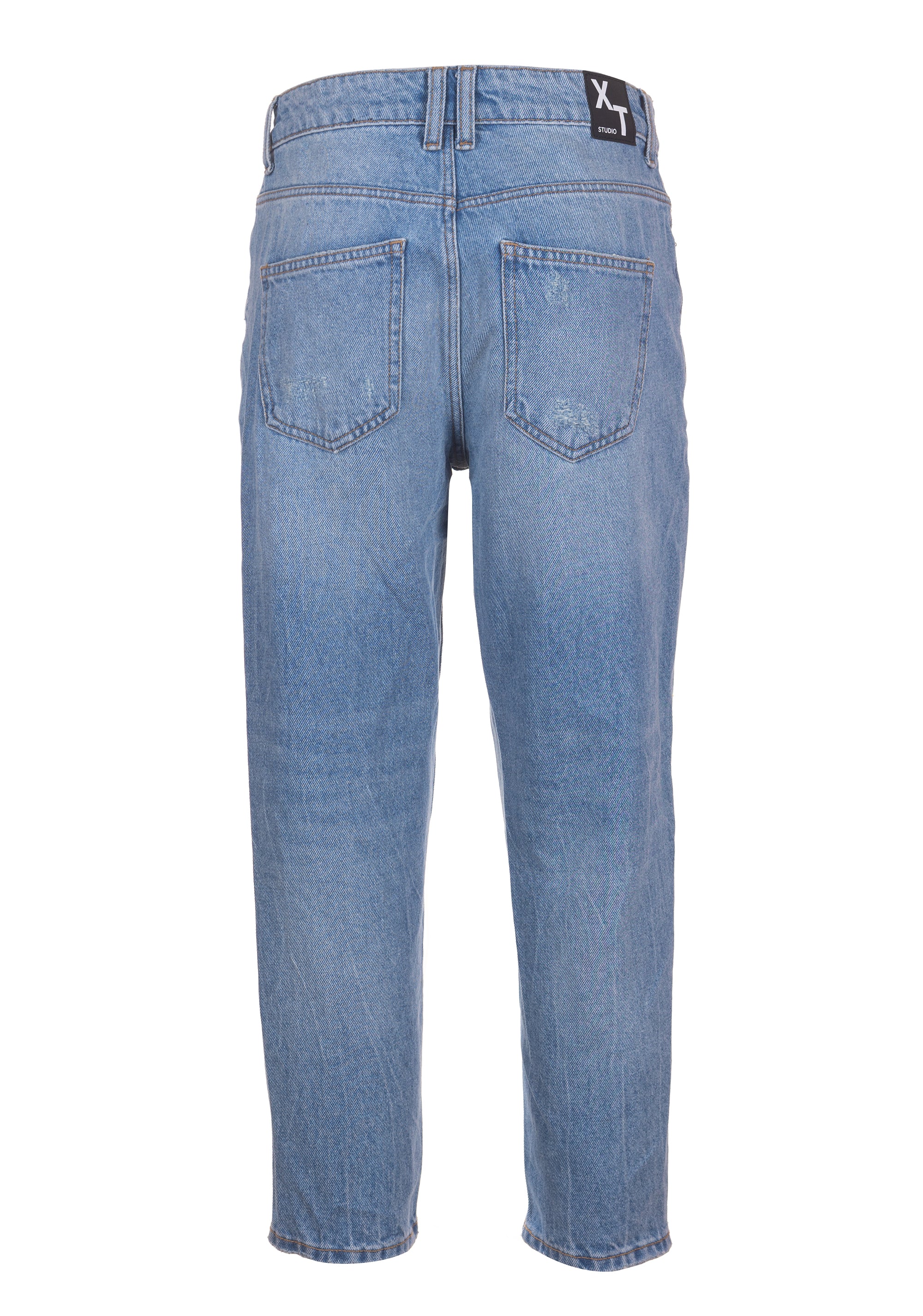 Jeans wide leg cropped in denim con lavaggio bleached XT-STUDIO X123SV2001D41903-062_2
