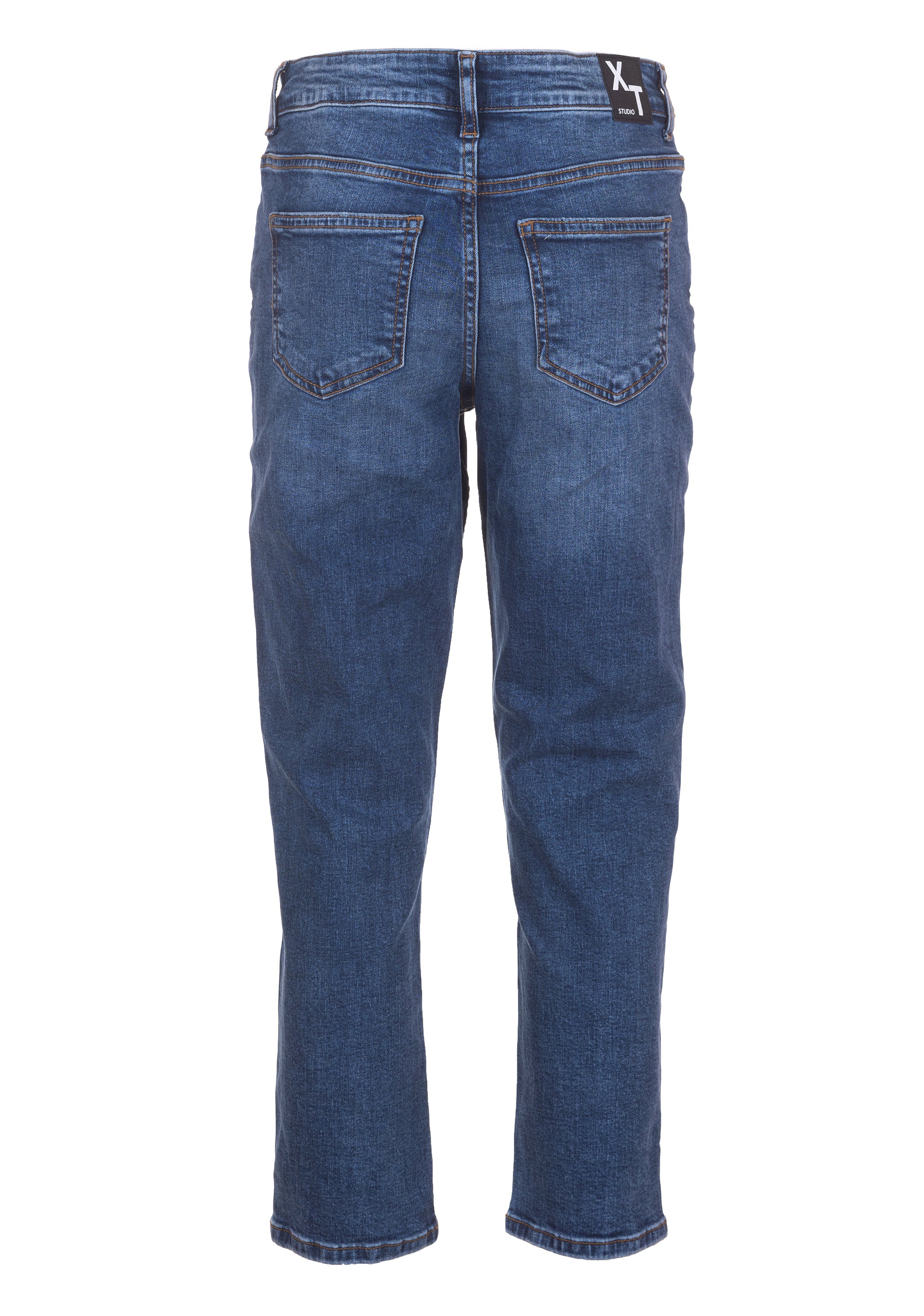 Jeans regular cropped in denim con lavaggio medio XT-STUDIO X123SV2001D45502-257_2