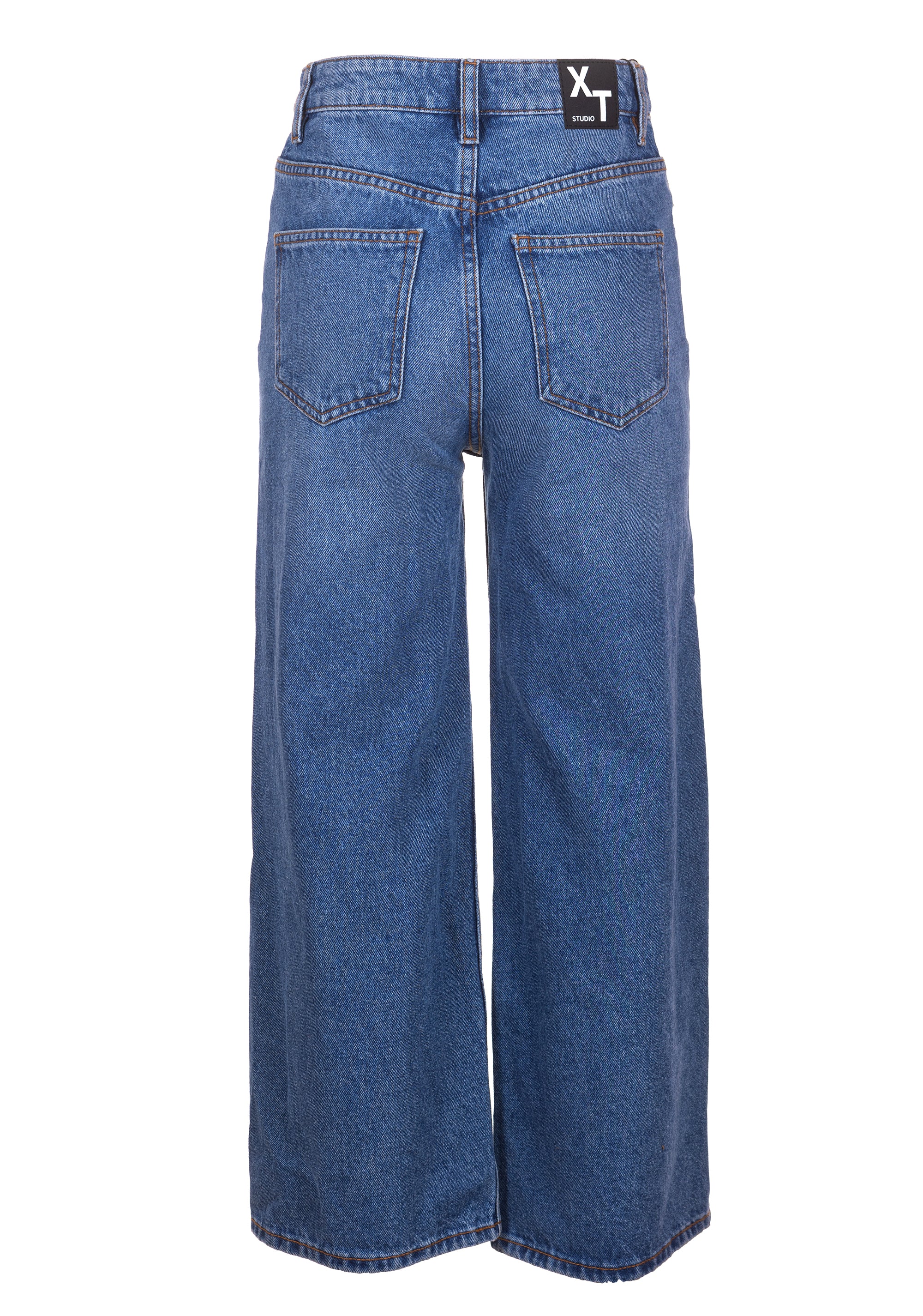 Jeans flare cropped in denim con lavaggio medio XT-STUDIO X123SV3001D41902-257_2
