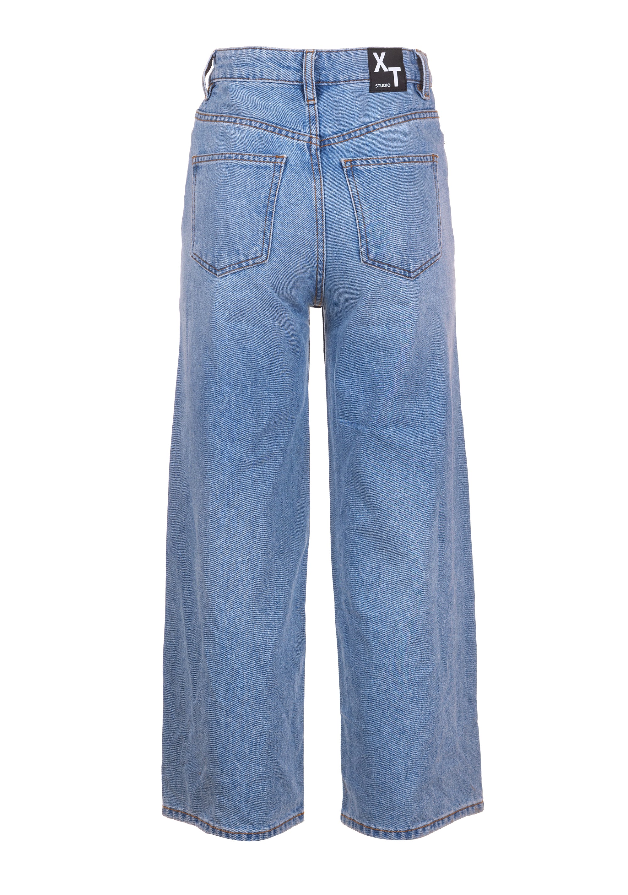 Jeans flare cropped in denim con lavaggio chiaro XT-STUDIO X123SV3001D41903-062_2