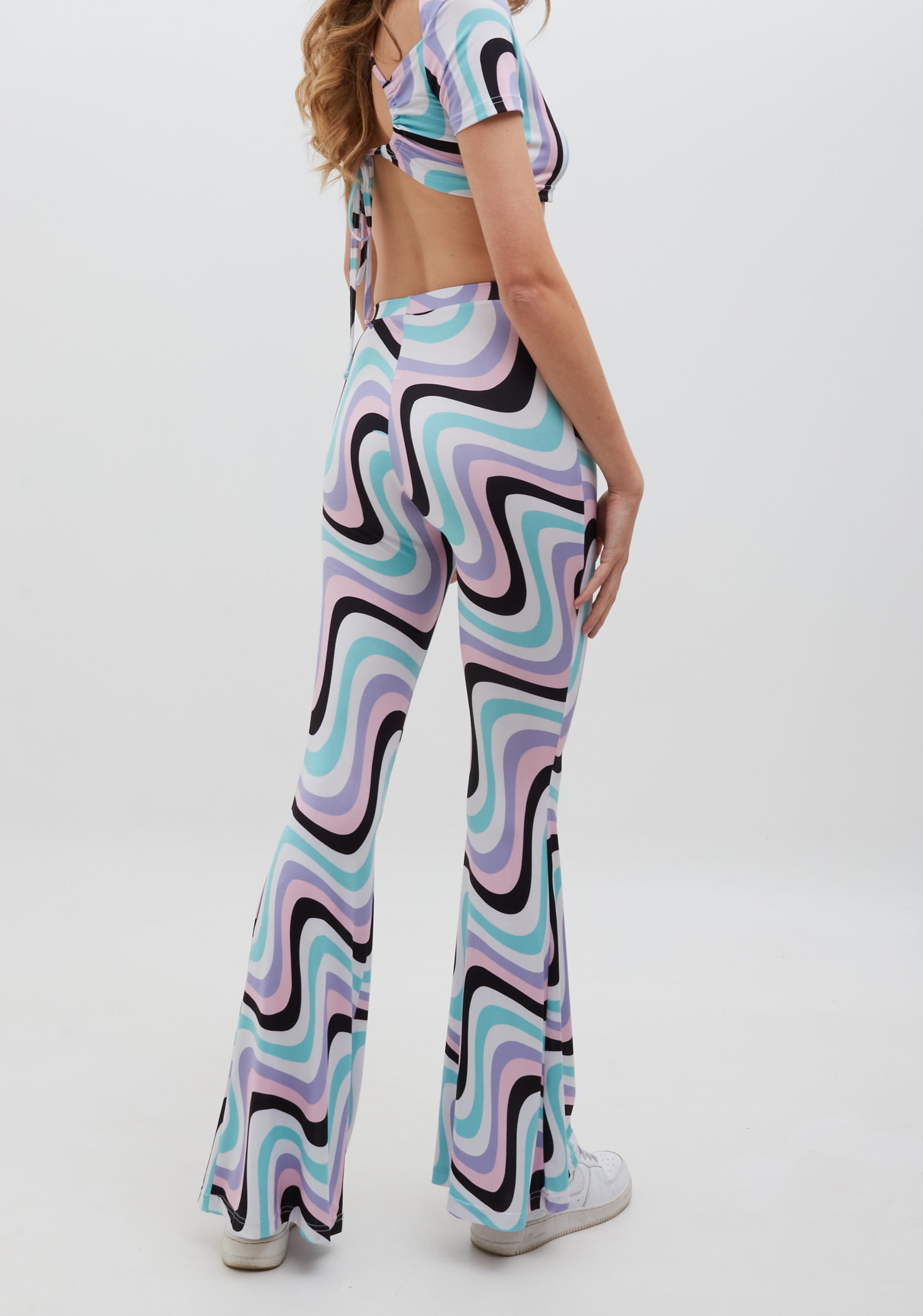 Pantalone bootcut in fantasia geometrica multicolore XT-STUDIO X123SVA003J459S8-Q36-2